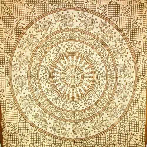 Bruin babyolifant mandala tapijt
