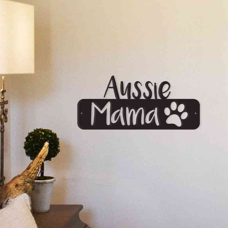 Aussie mama kovové nástenné umenie / dekor