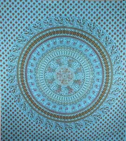 Elephants & Birds Mandala Style Tapestry