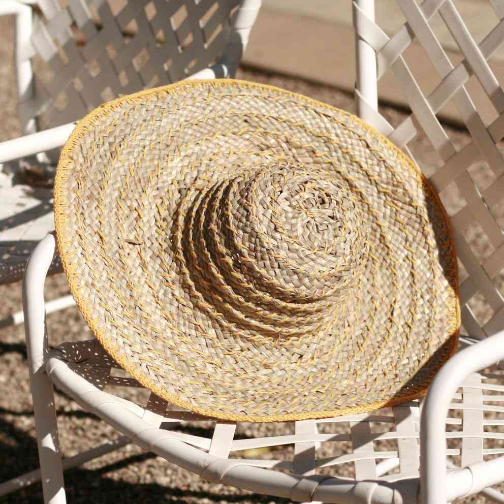 Lontar Palm Leaves Wide Round Straw Hat