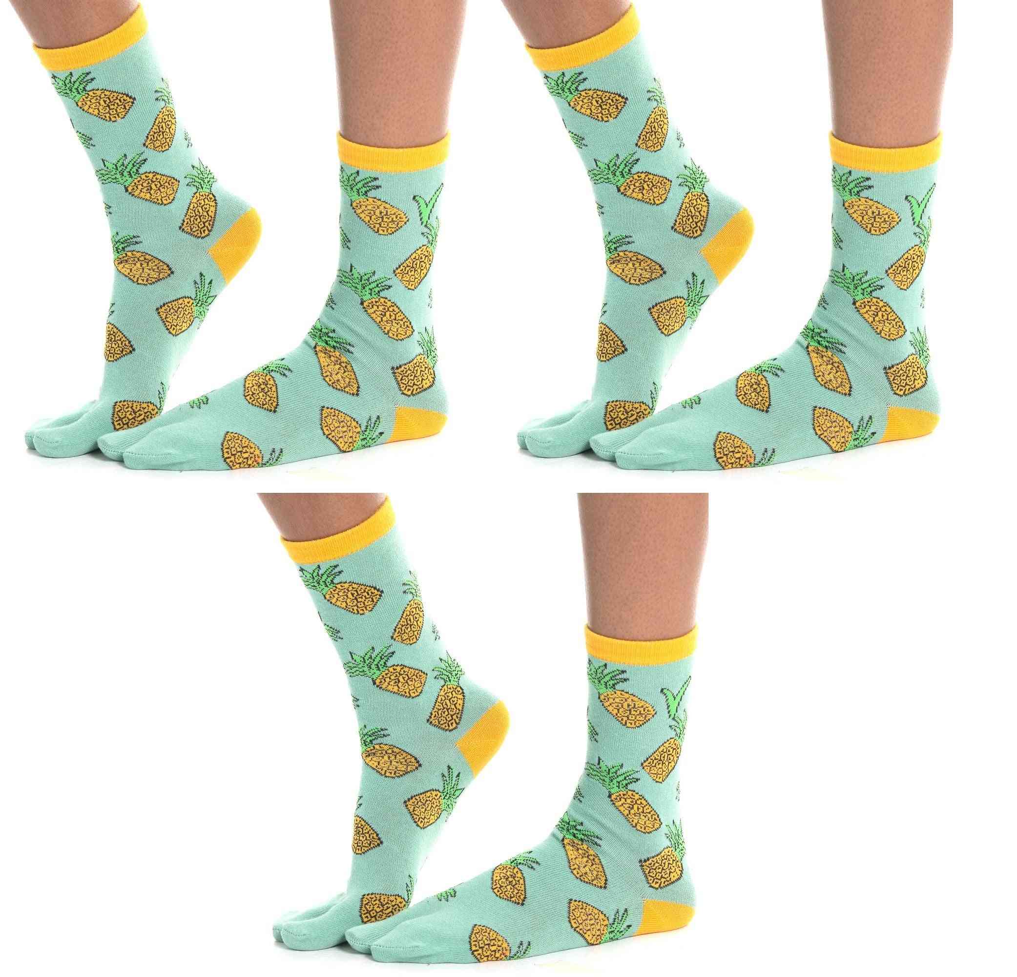 Pineapple Printed Flip Flop Tabi Socks