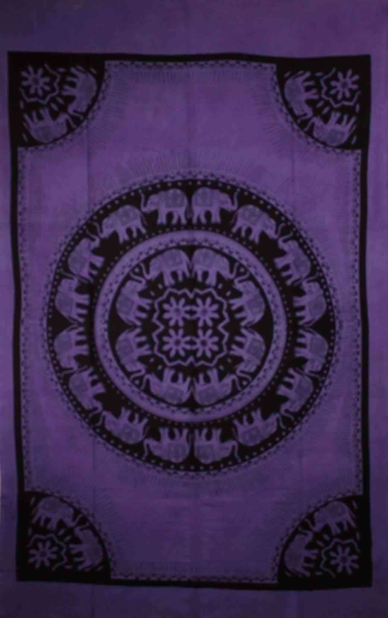 Elephants Mandala Tie Dye Tapestry