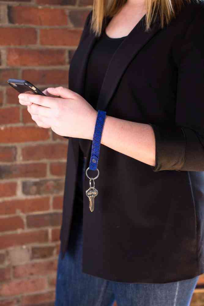 The Blue Leather Key Fob