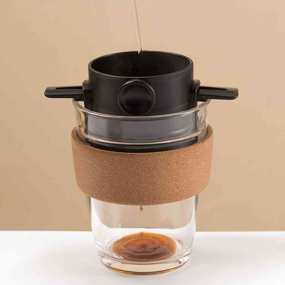Filtro de café reutilizable plegable, soporte de malla