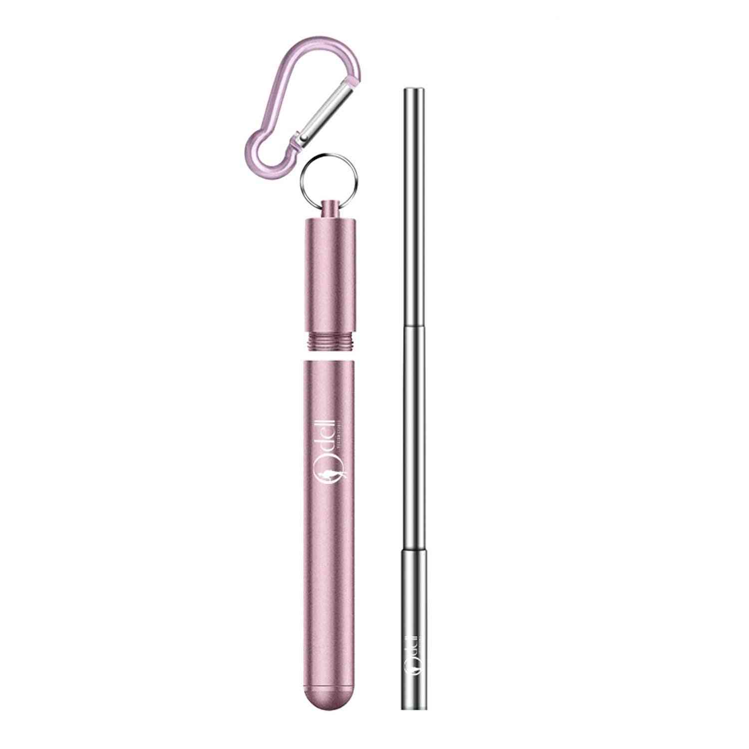 Collapsible, Reusable Stainless Steel Straw