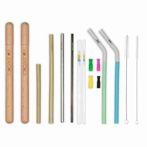 Reusable Natural Straw Pack