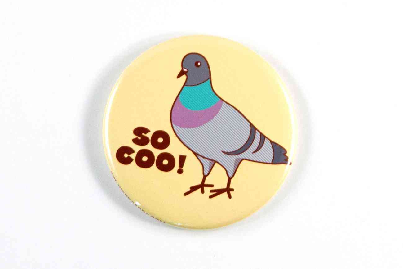 So Coo! Pigeon Printed Magnet Pin Or Pocket Mirror