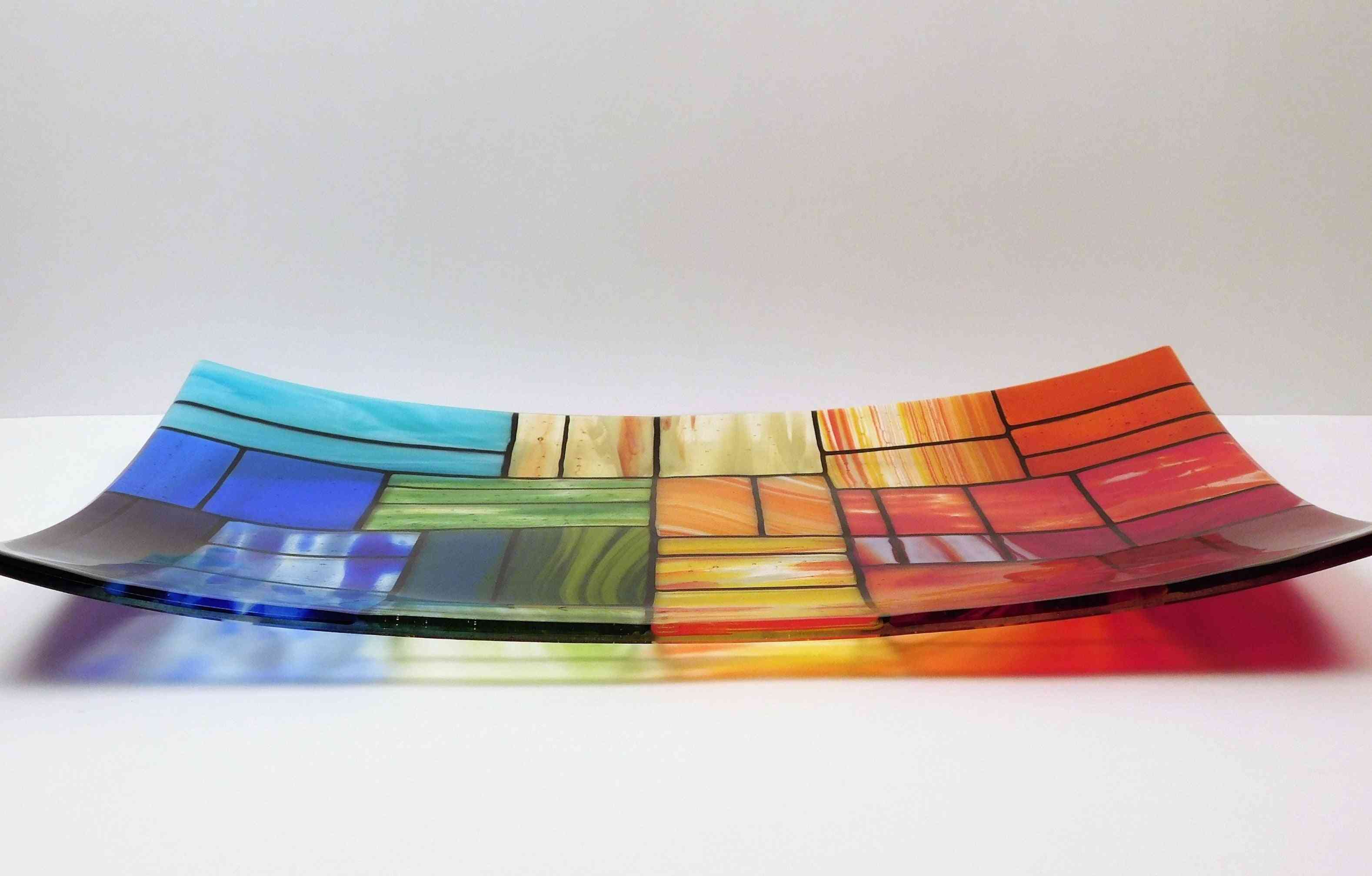 A Rectangular Fused Glass Platter