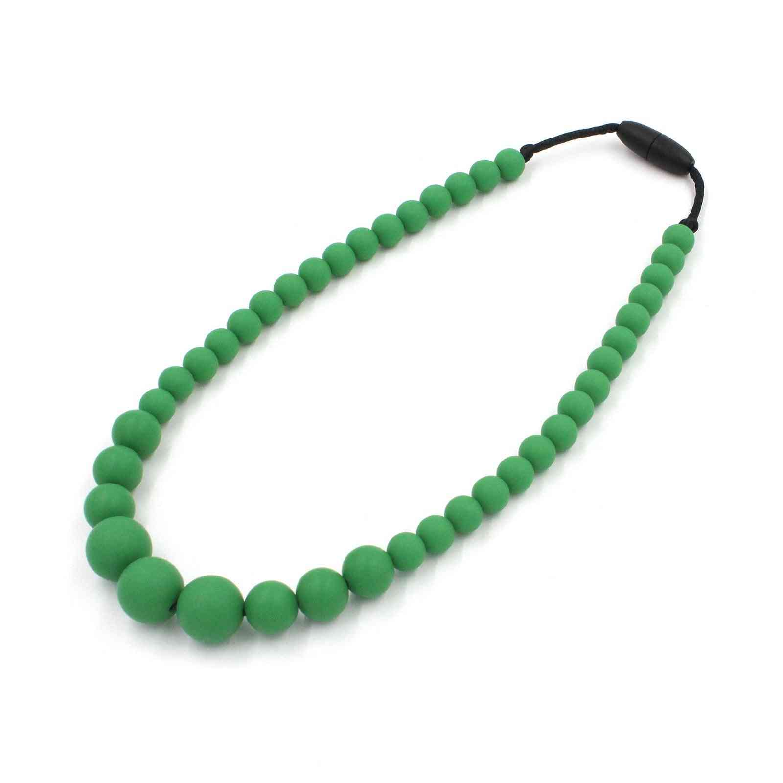Christmas Green  Silicon Rubber Bead Necklace