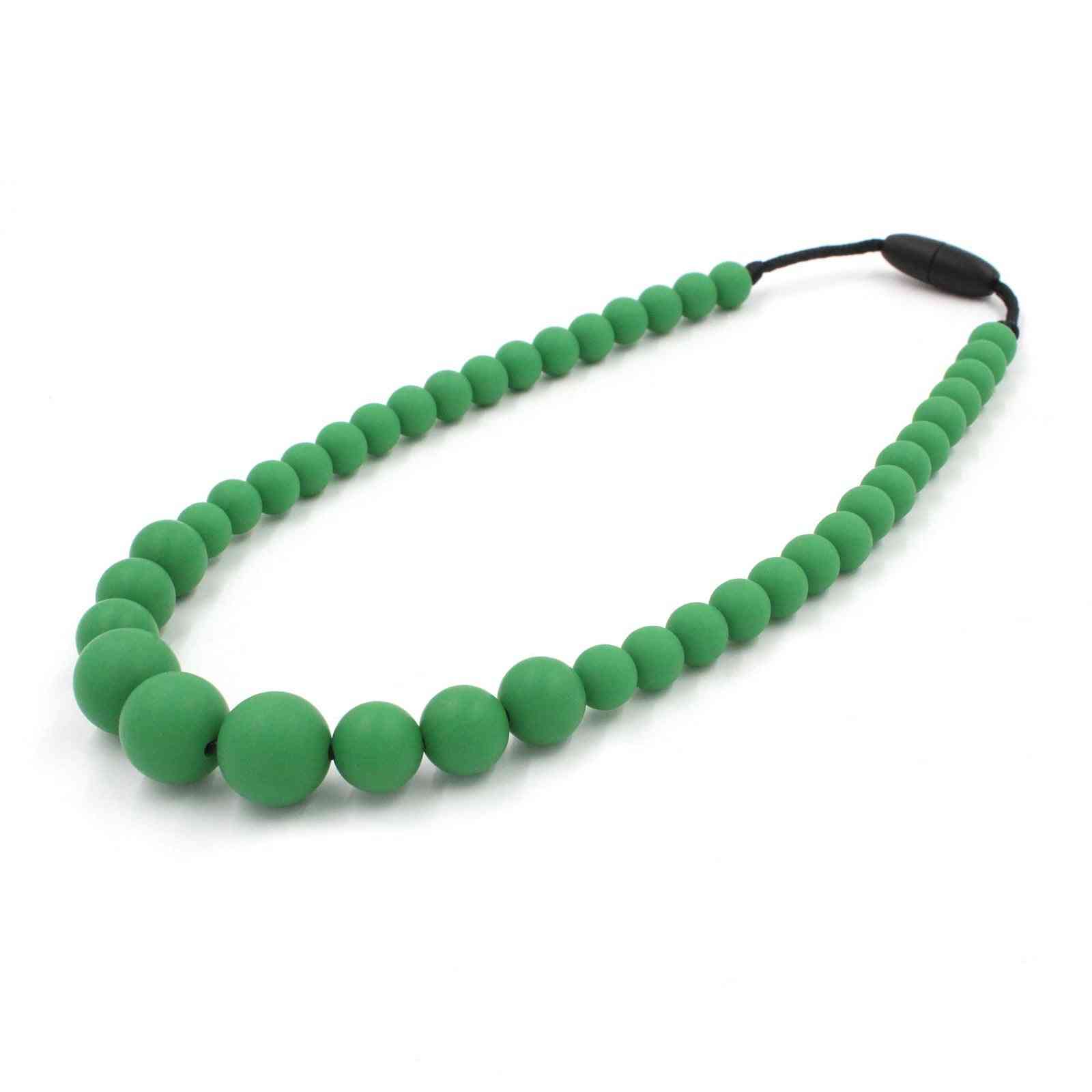Christmas Green  Silicon Rubber Bead Necklace