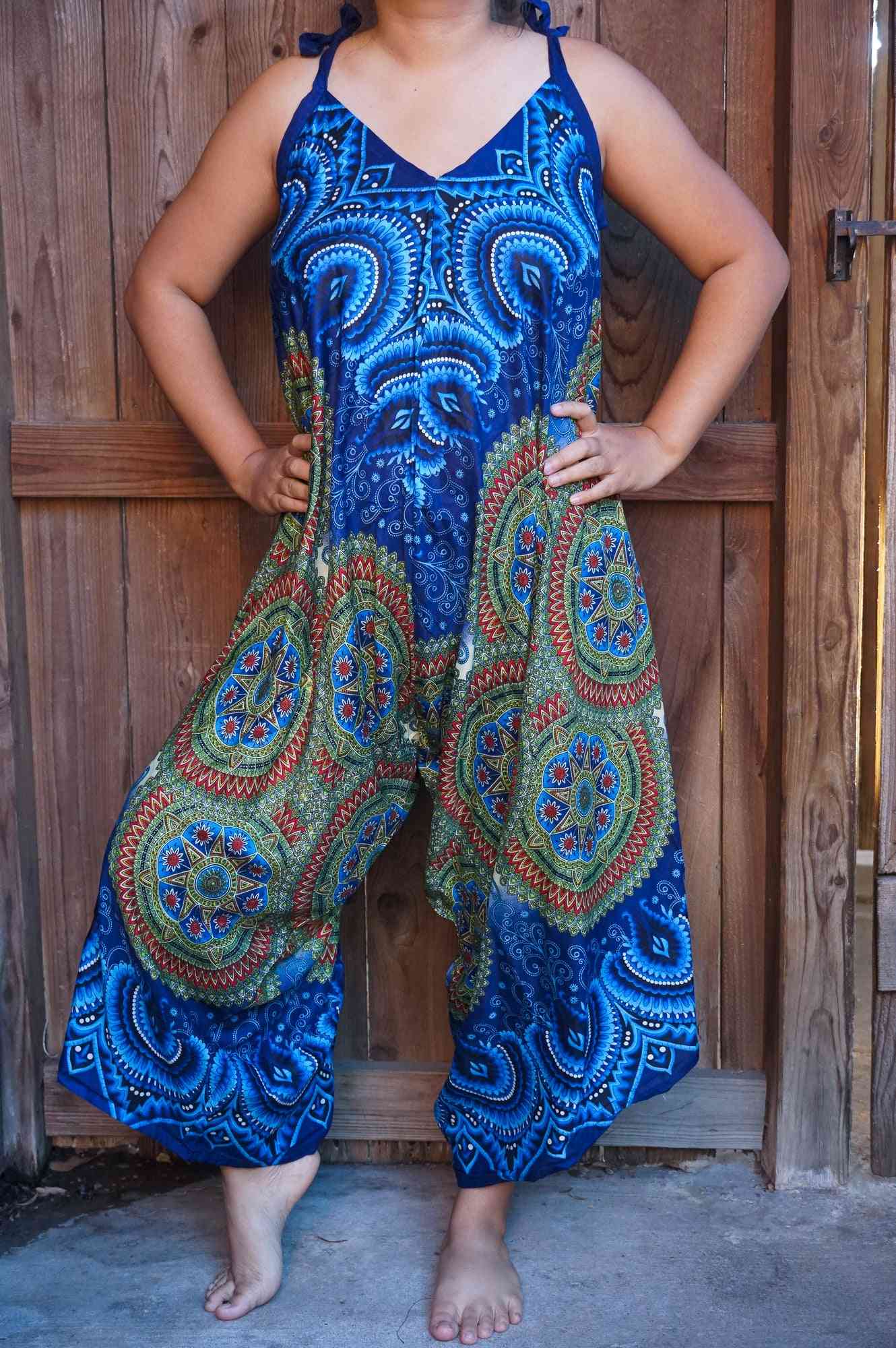 Mandala print boho hippi jumpsuit