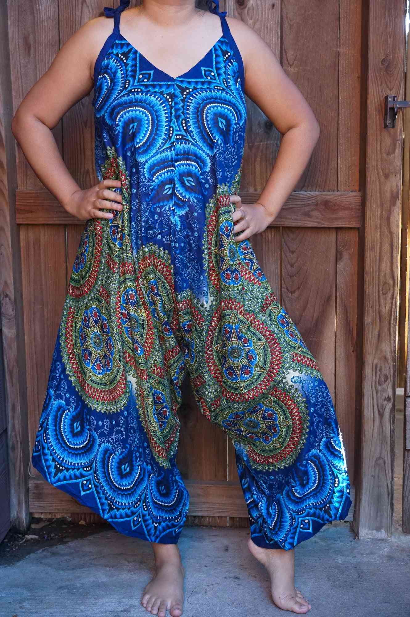 Mandala print boho hippi jumpsuit