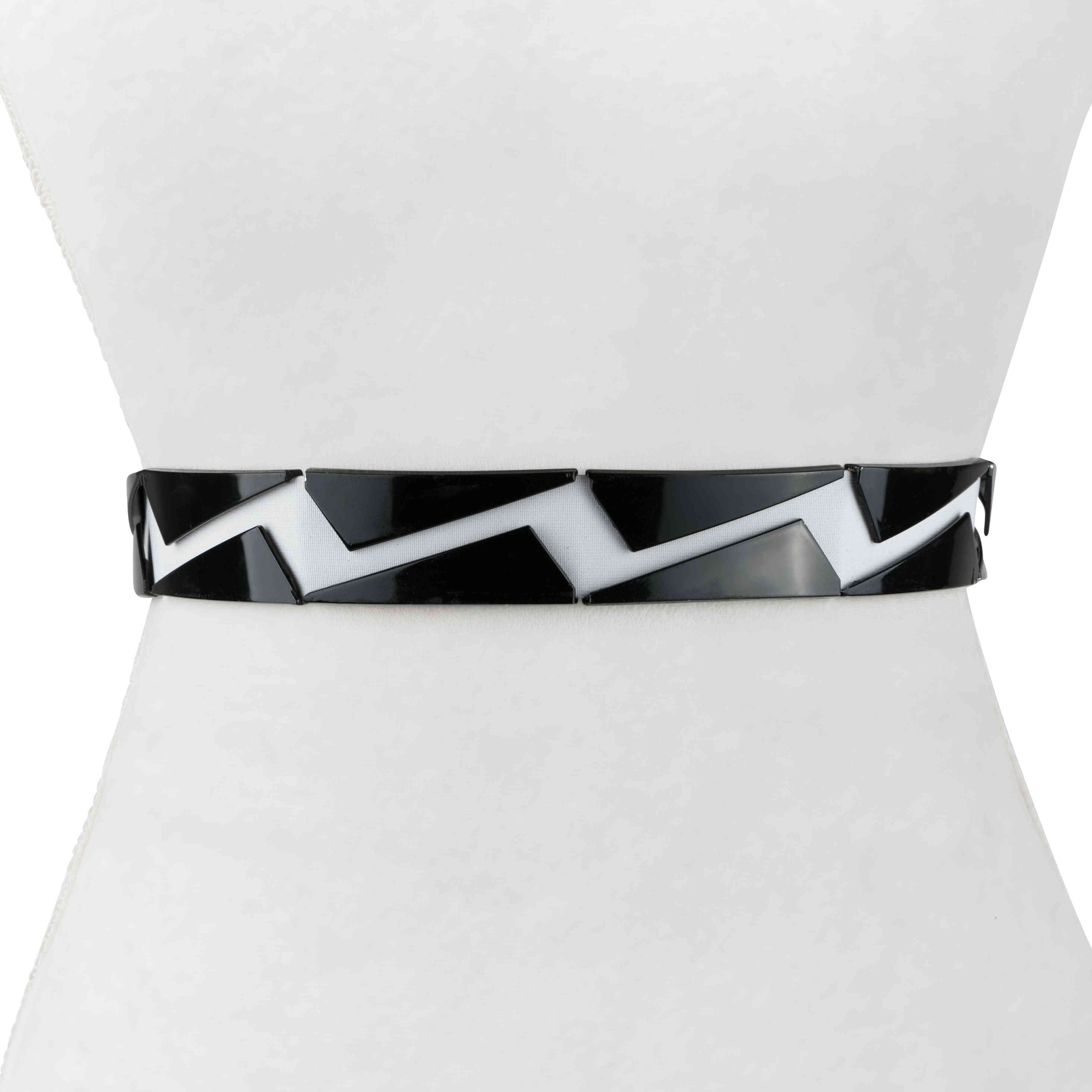Women's Black And White Stretch Belt