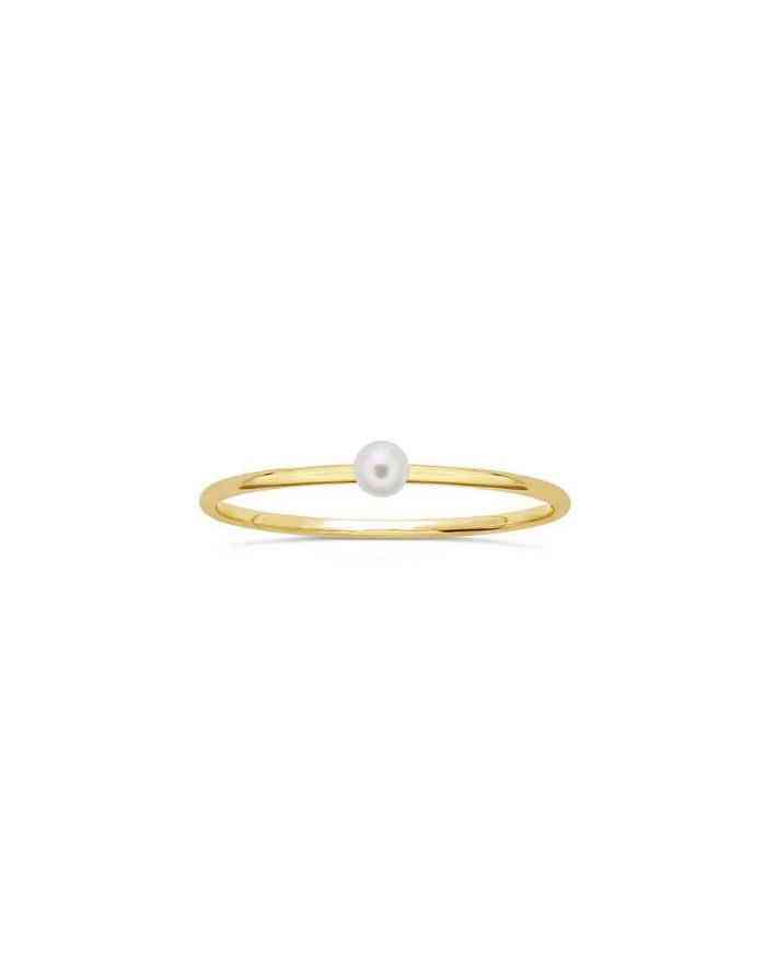 Solitary Pearl Gold Ring