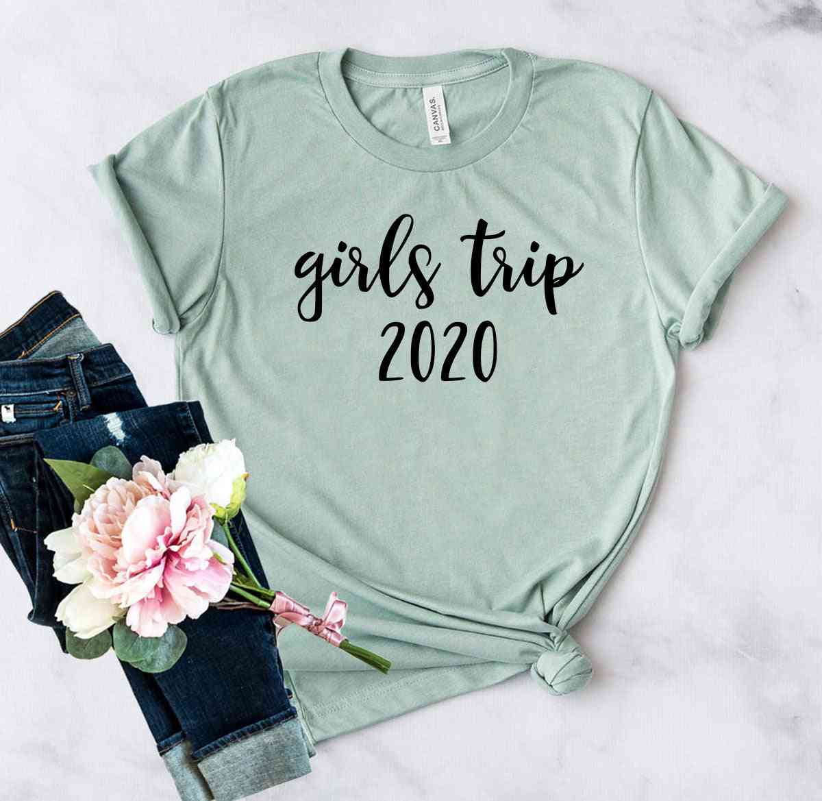 Mädchen Reise gedruckt T-Shirt