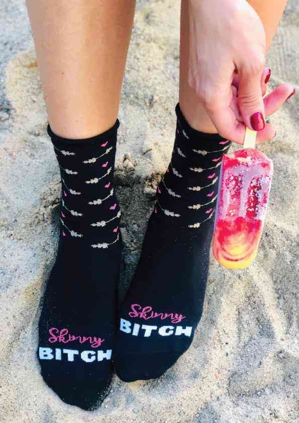 Natisnjene črke, bombažne nogavice za ženske