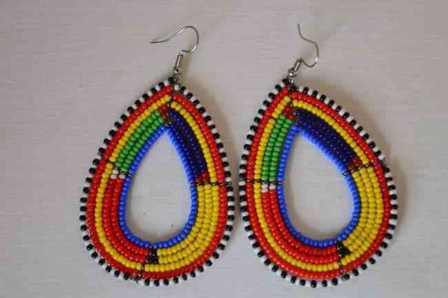 Perlen Tropfen handgefertigte afrikanische Ohrringe