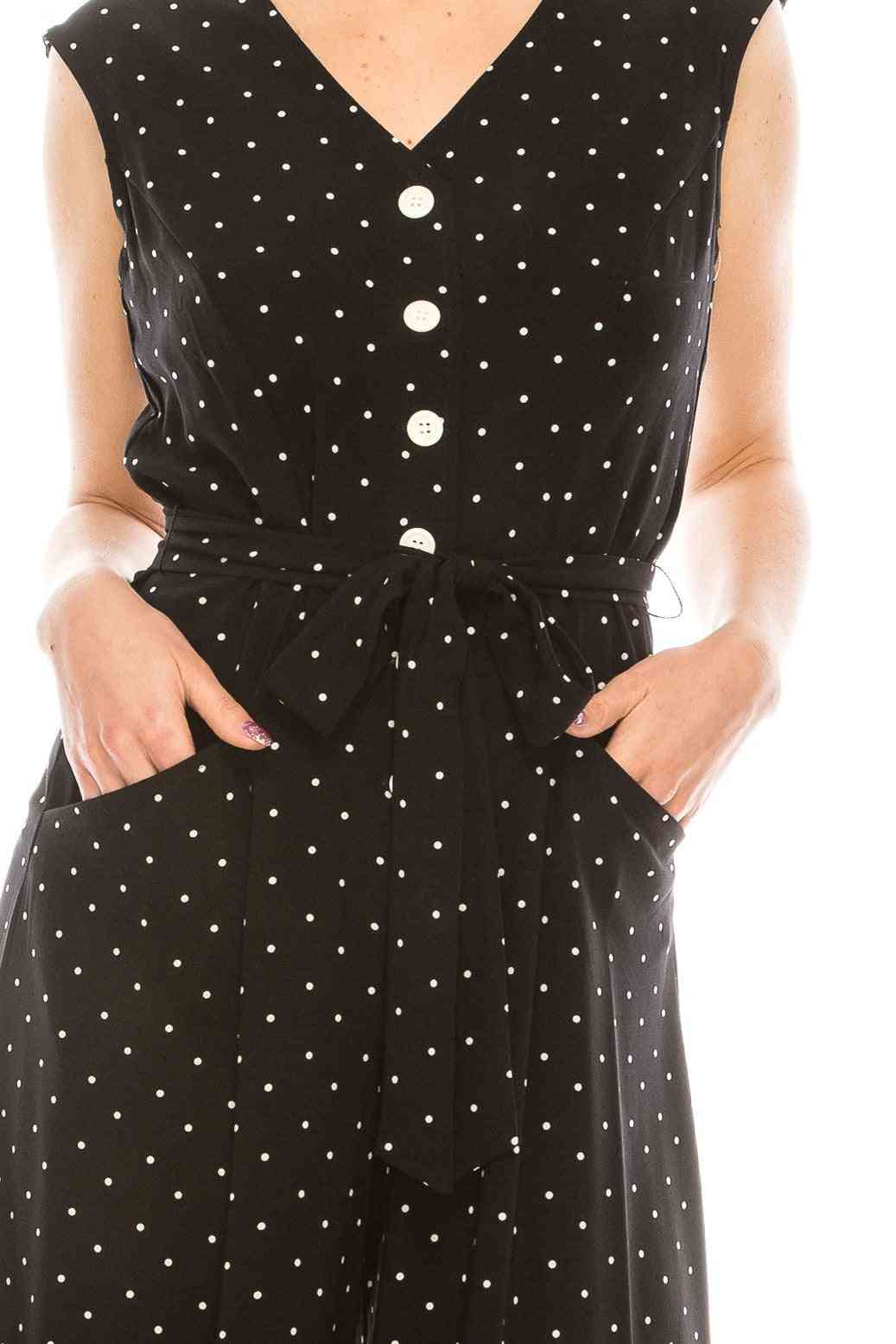 Polka Dotted Wide Leg Jumpsuit