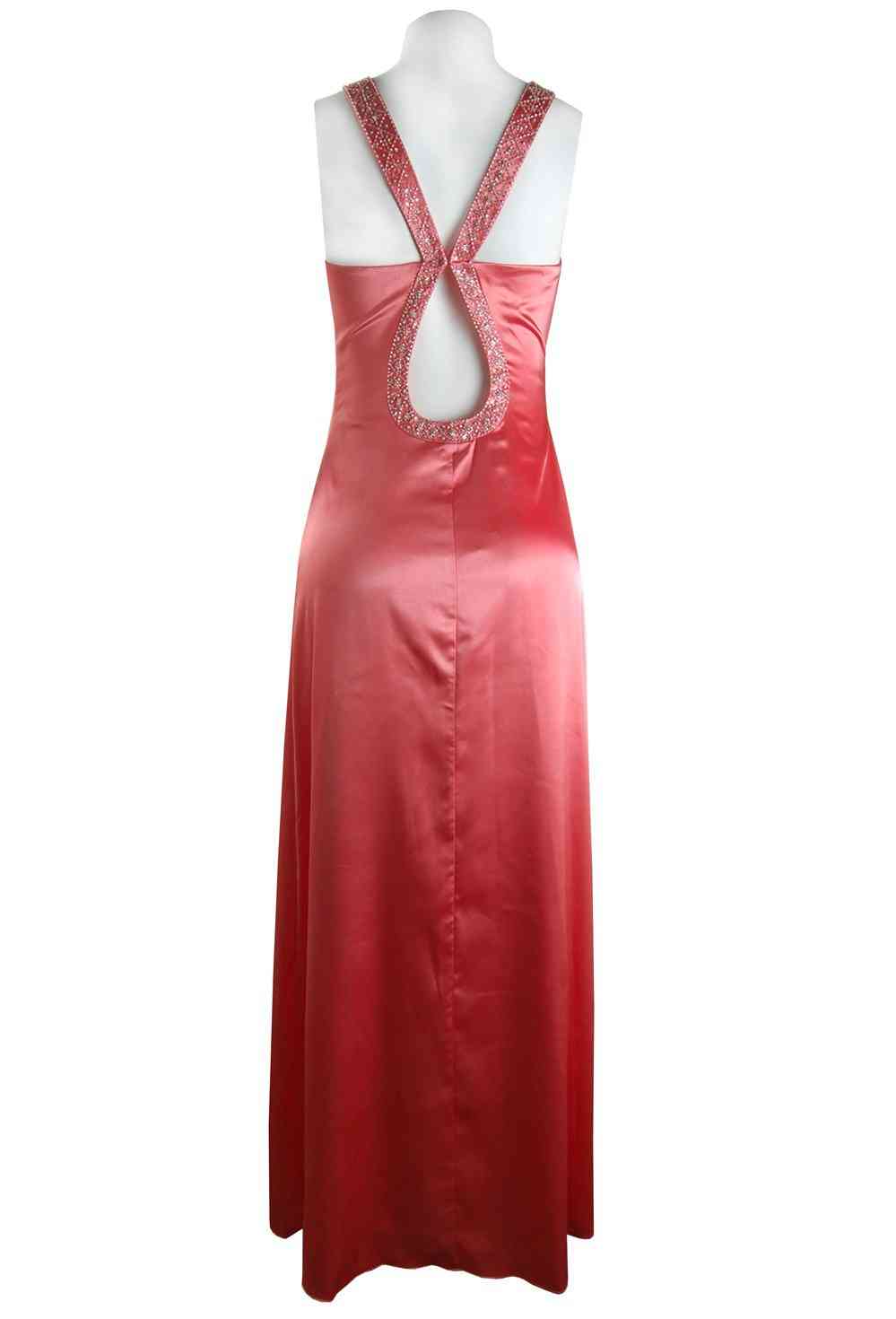 Satin Dress With Beaded Straps