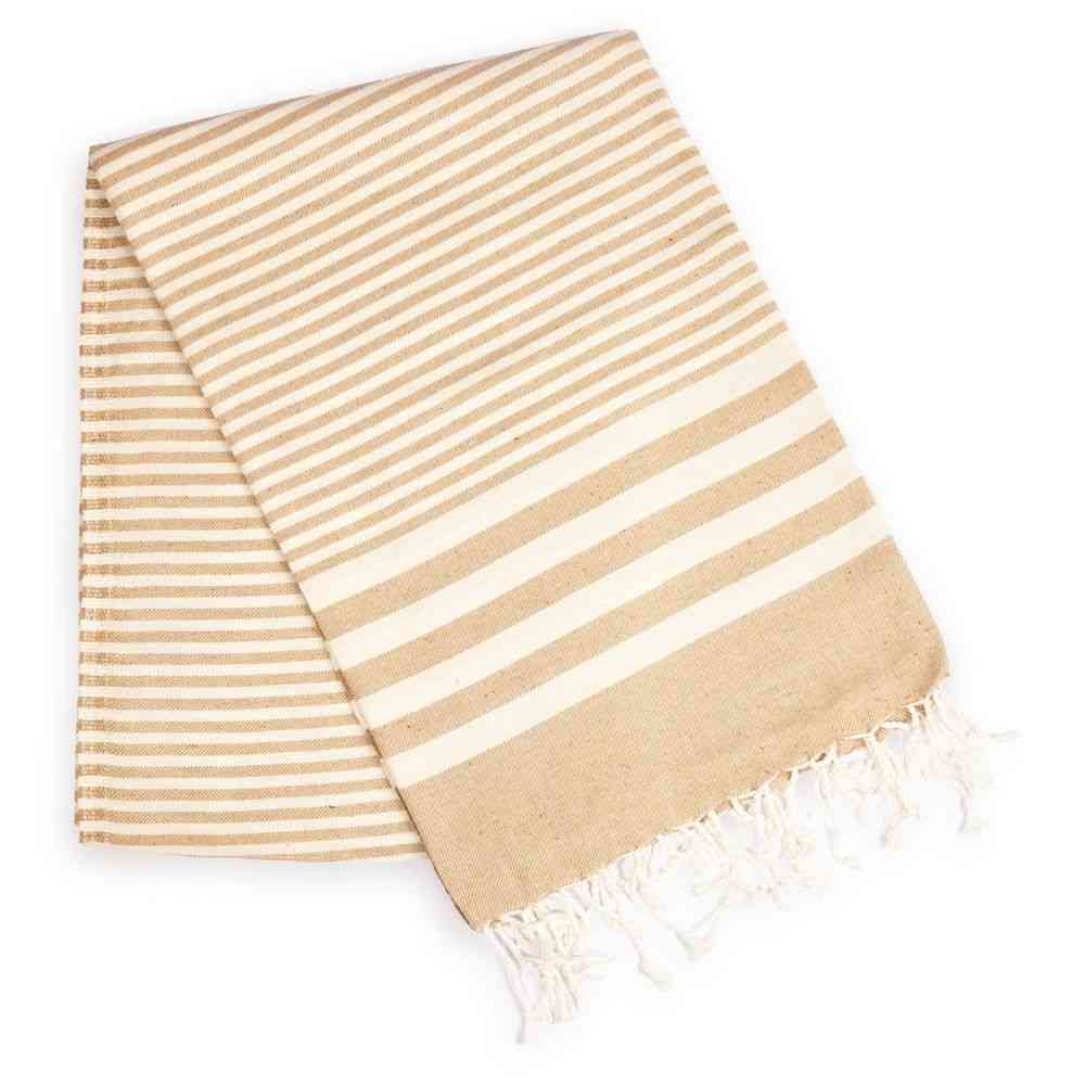 Zanderige en fawn schaduw gestreepte handdoek