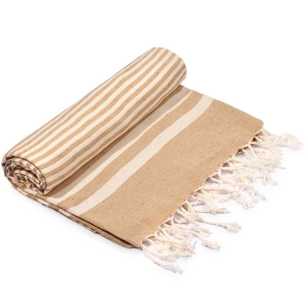 Zanderige en fawn schaduw gestreepte handdoek