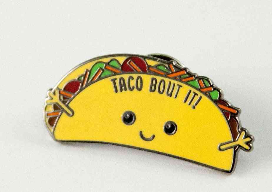 Zabawna przypinka z twardej emalii taco