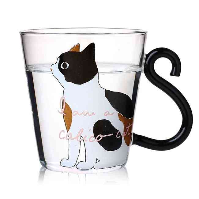 Kočka kreslený skleněný pohár
