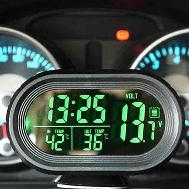 Lcd Digital Car Voltage Monitor Clock