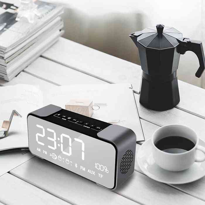 Mirror Bluetooth Speaker Alarm Clock