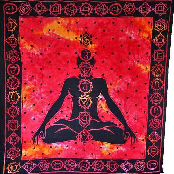 Tie Dye Seven Chakras Yoga Tapestry