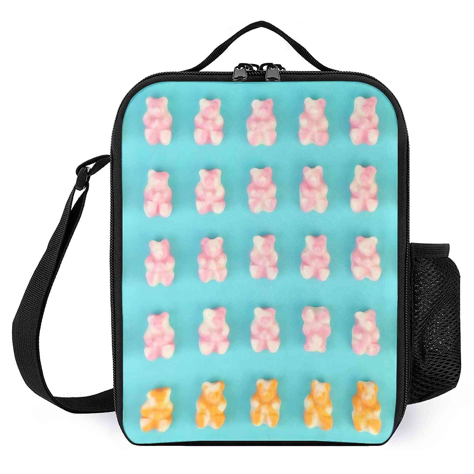 Pink Orange Candy Bears  Printed Lunch Bags