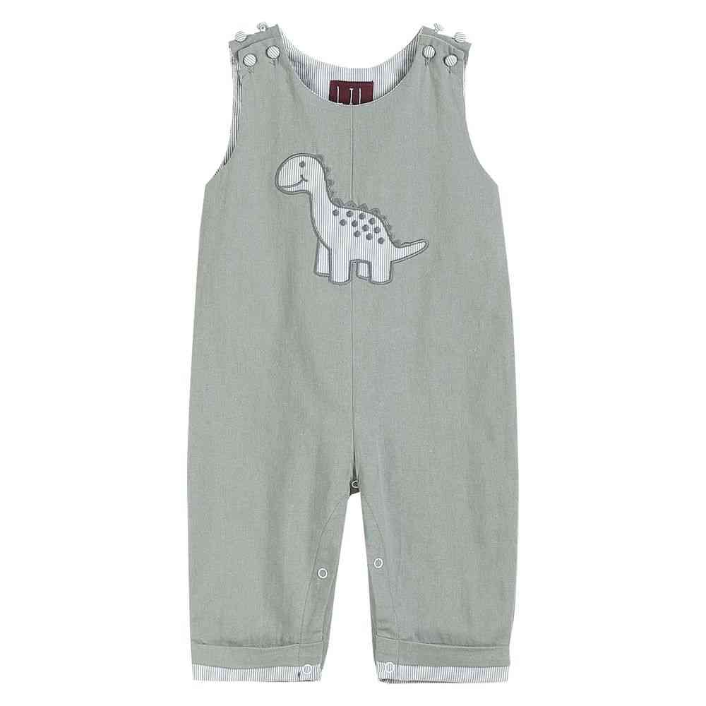 Vestito da bambino in cotone grigio dinosauro
