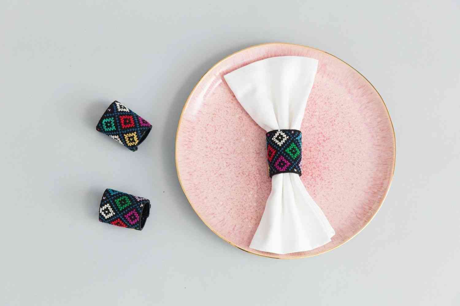 Hand Embroidered Napkin Rings