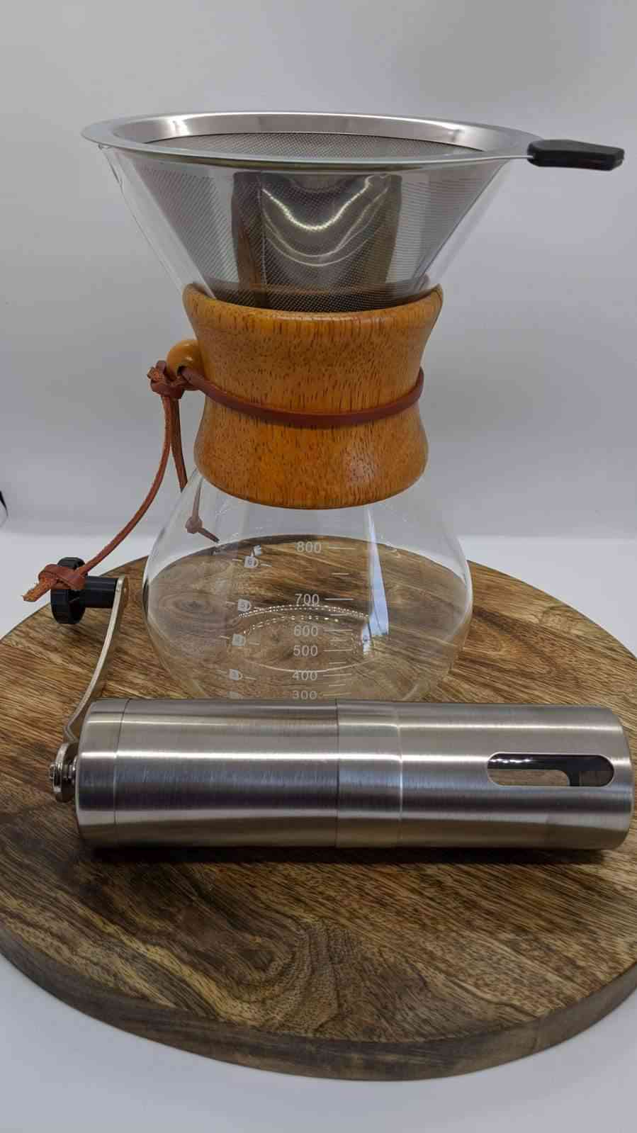 Stainless Steel Filter Handheld Coffee Grinder Pot