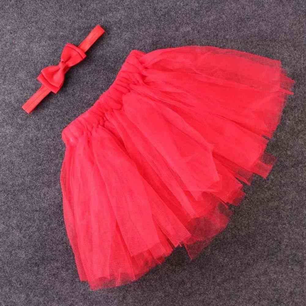 Red Fluffy Set With Bow Headband