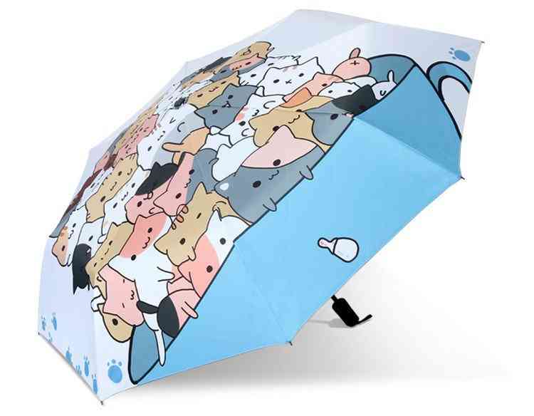Creative Cartoon Cat Painting Umbrella