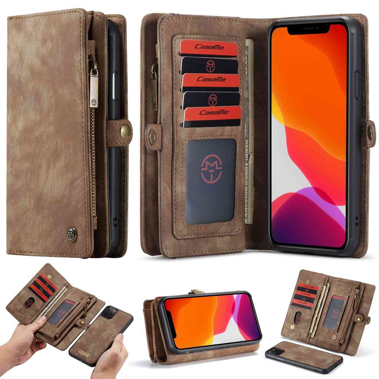 High Capacity Card Wallet Case For Iphone 6, 12 Pro Max