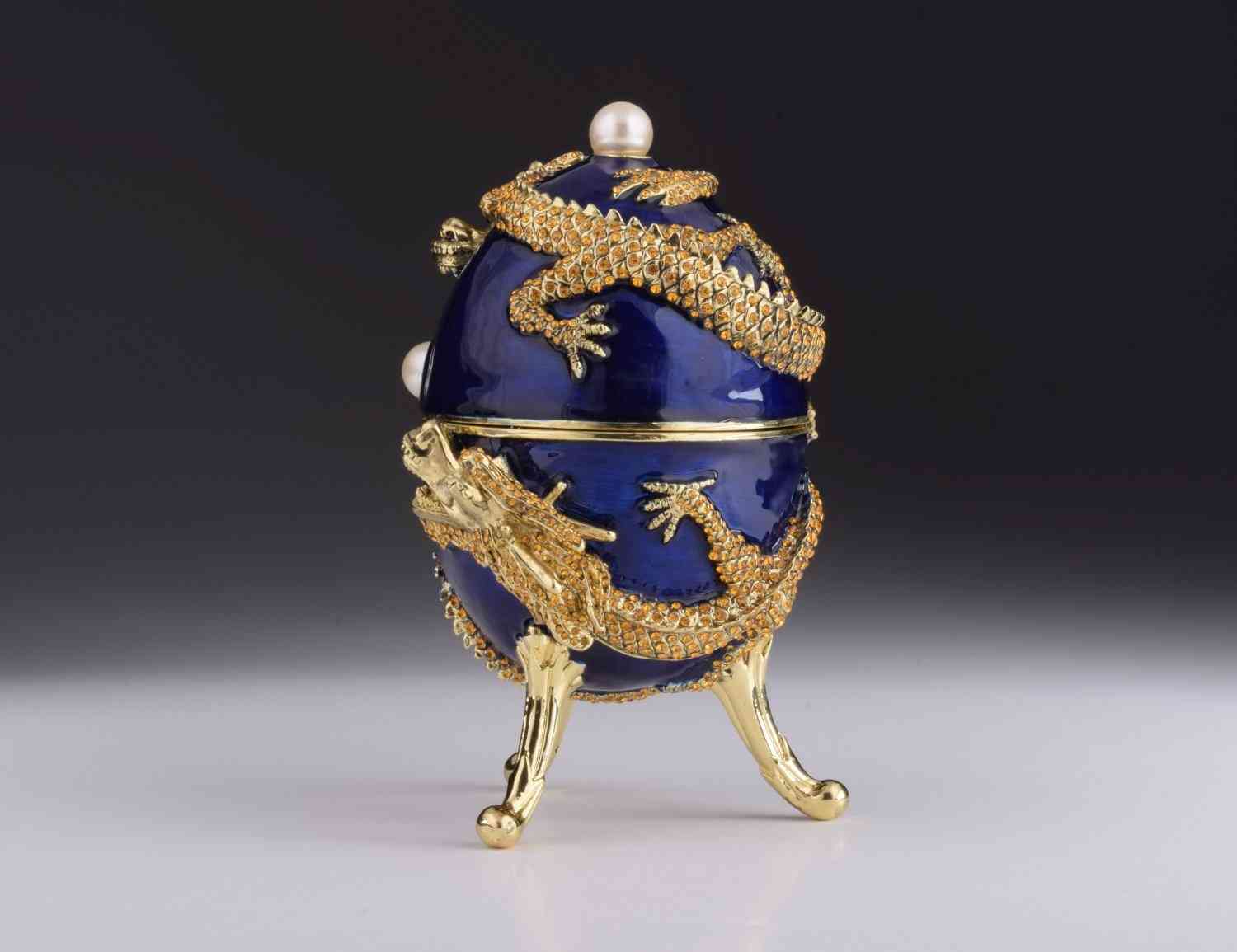 Faberge Egg With Dragon Music Playing-trinket Box