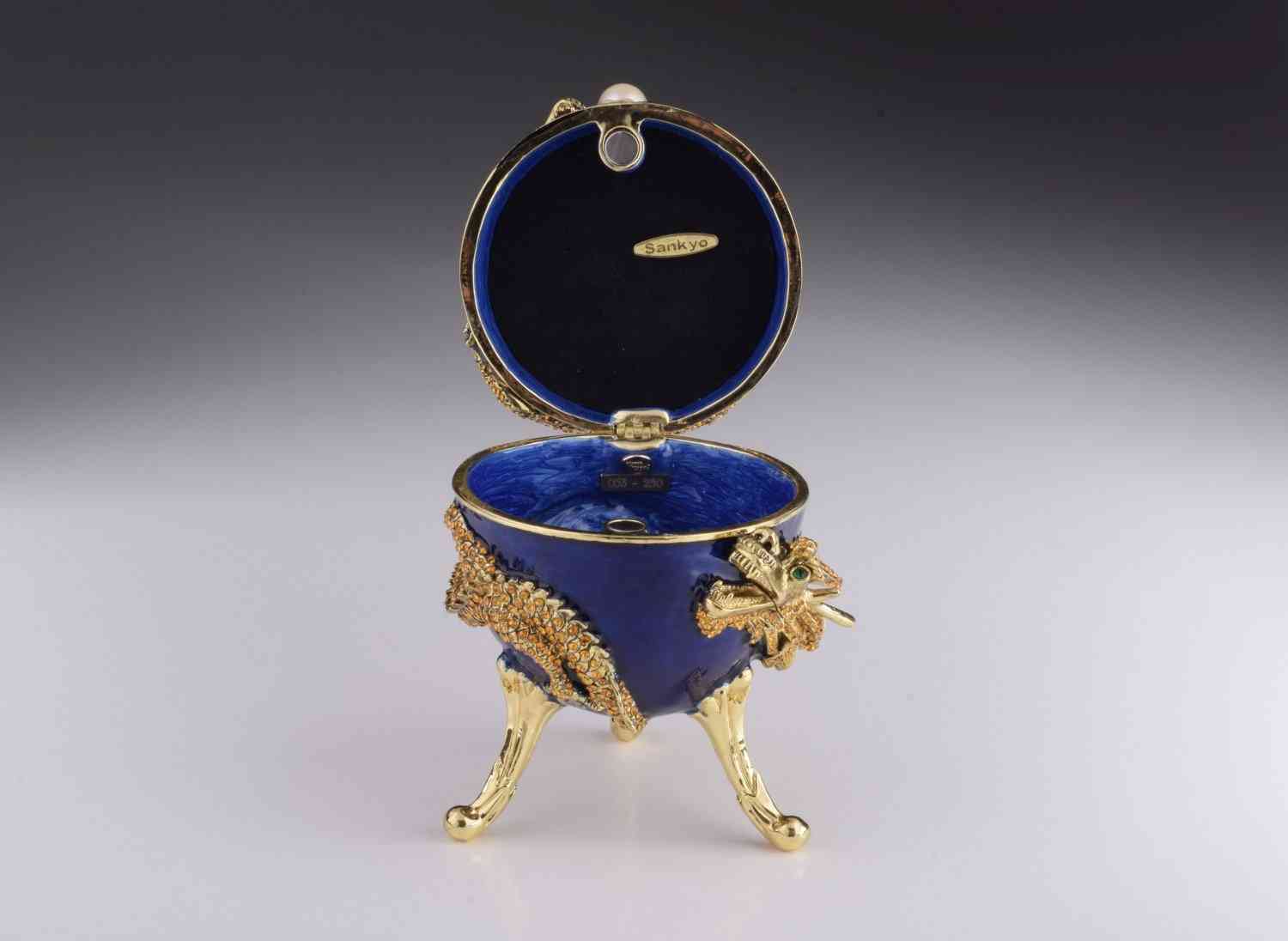Faberge Egg With Dragon Music Playing-trinket Box
