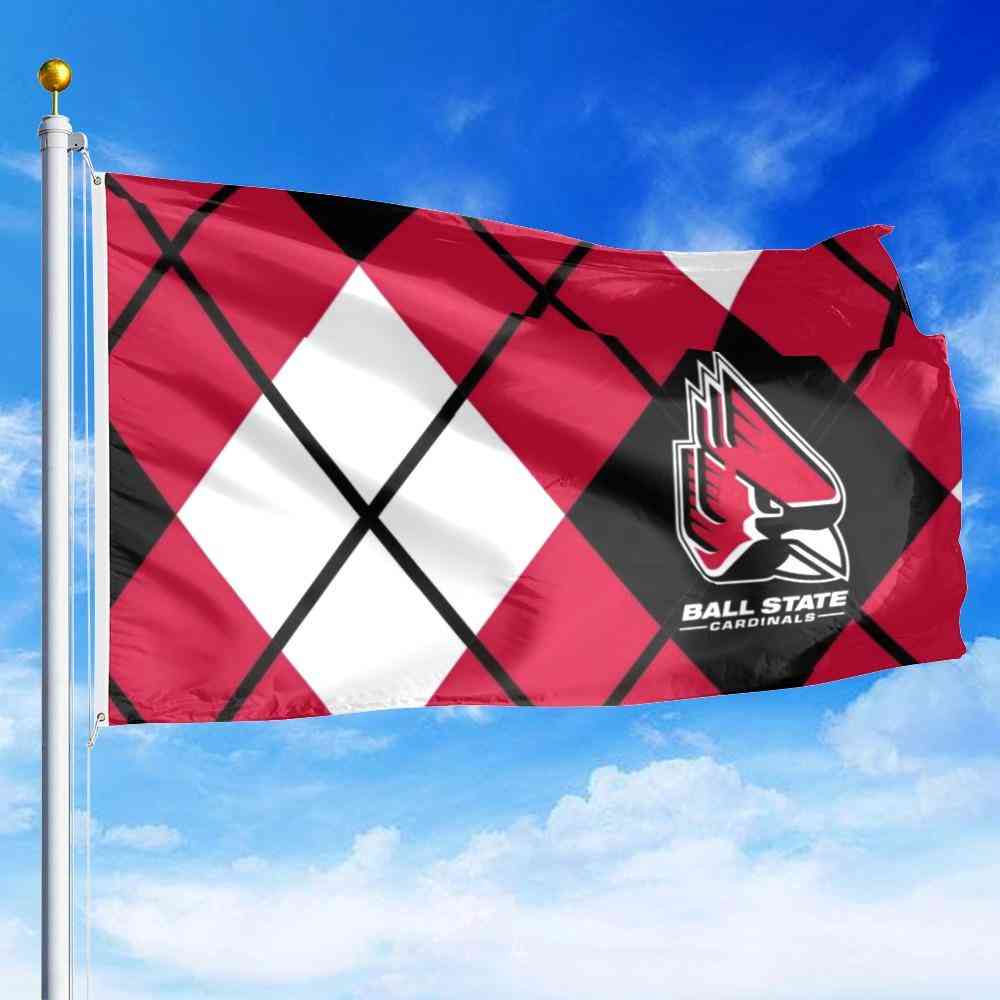 Ball State University Argyle Pattern Flag