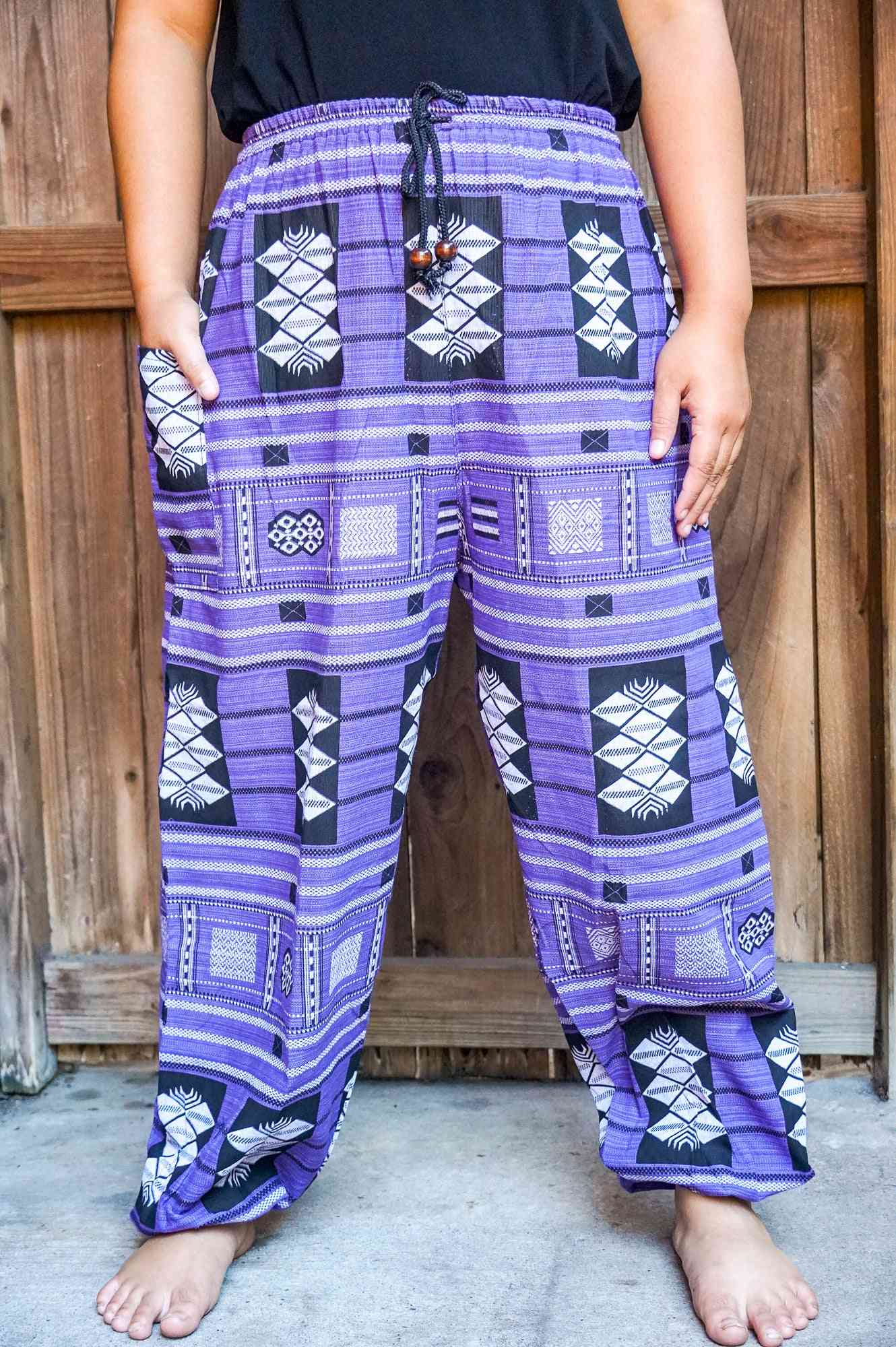 Pantaloni boho tribali in cotone