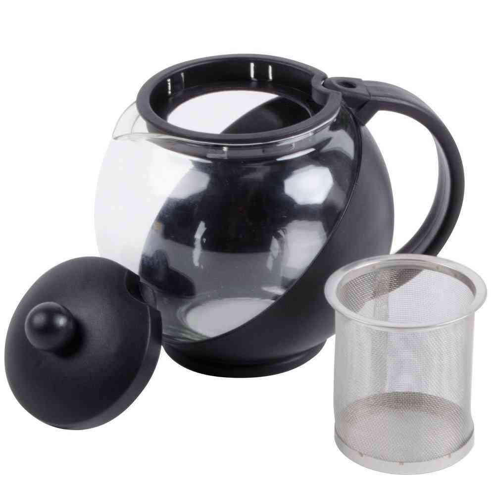 Tempered Glass Tea Pot With Removable Steel Infuser