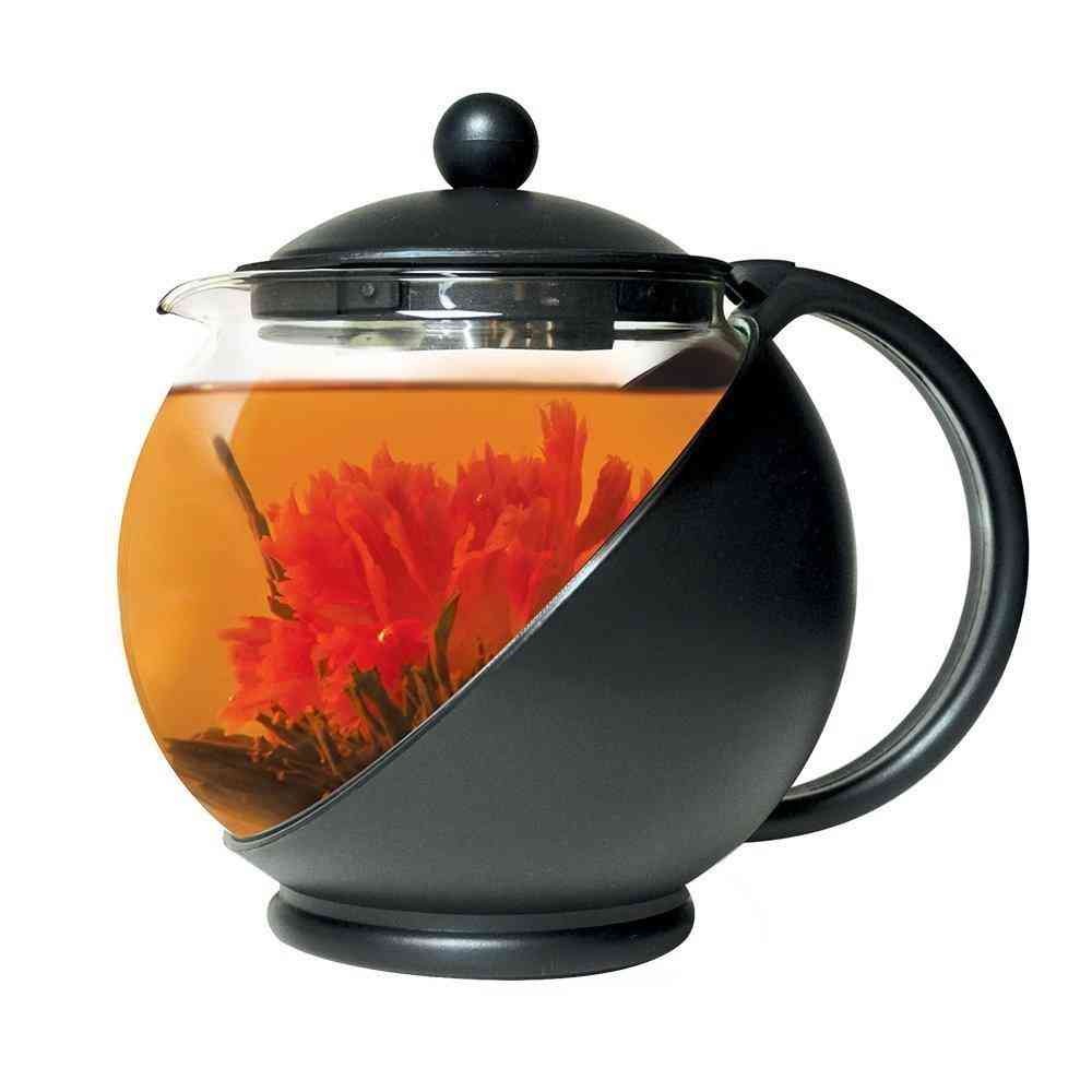 Tempered Glass Tea Pot With Removable Steel Infuser