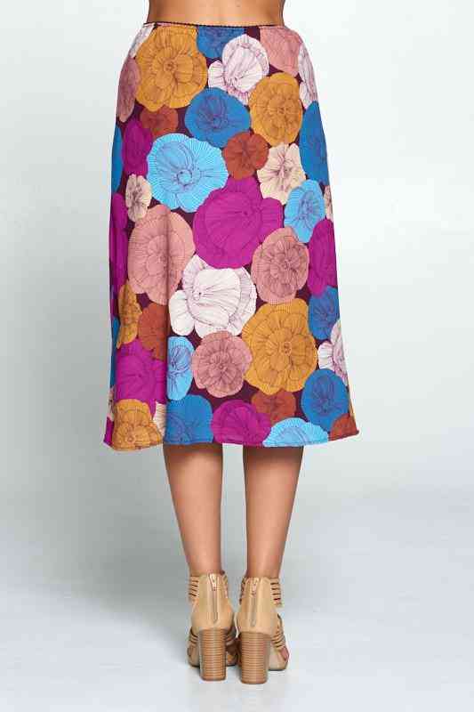 Meerkleurige midi-rok met bloemenprint