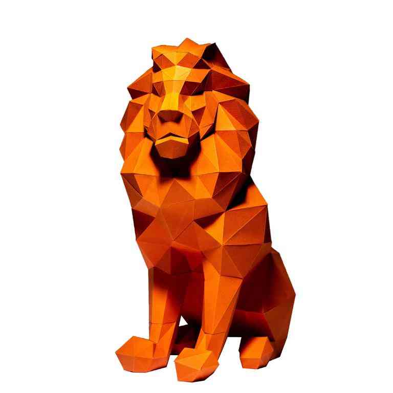 Lion 3d Pre-cut, Paper Craft Model For Decorations