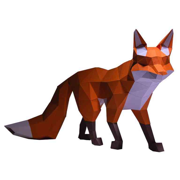 Walking Fox 3d Paper Model