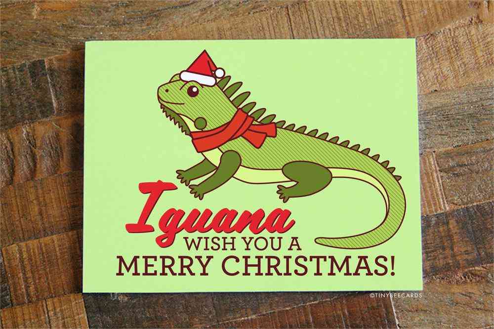 Iguana pun Christmas card