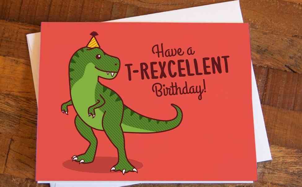 T-rexcellent születésnapi kártya