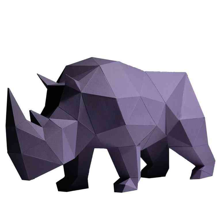 Næsehorn 3d papir model