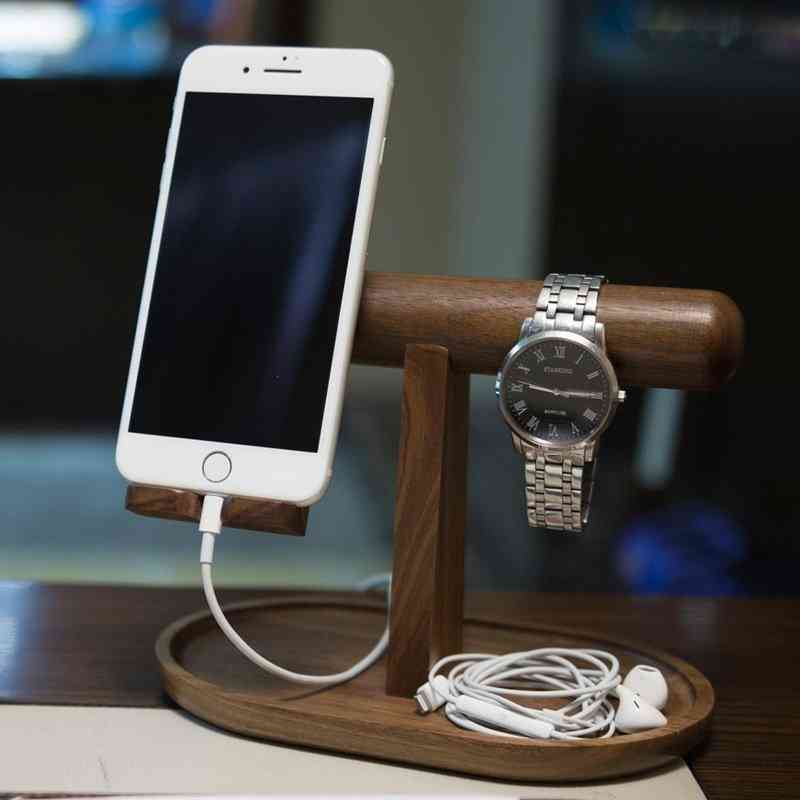 Wooden Organizer For Phone, Watch And Jewelry